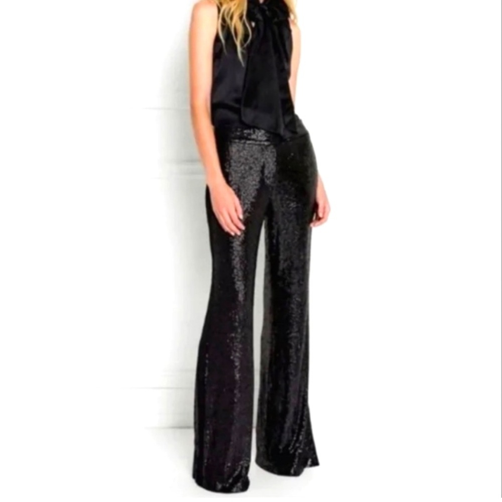 White House Black Market LegacyWide Leg Sequin Pants Size OR